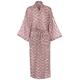 Ladies Lightweight Cotton Dressing Gown - Kimono Robe 100% cotton, hand-printed with natural dyes: Rainbow Red. One Size UK 10-18 / Europe 38-46