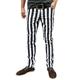 Fuzzdandy Drainpipe Skinny Trousers Jeans Striped Mod Indie White Black (36" Waist x 33" Long Leg)