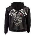 Sons of Anarchy Highway Black Hooded Synthetic Leather Jacket