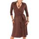 Blue Banana Women's Faux Suede Wrap Dress Chocolate Brown Size 8