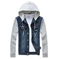 Kelmon Men's Rugged Wear Denim Hoodie Jacket (Medium, Dark Blue)