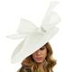 Hats By Cressida Womens Occasion Barn Owl Ivory Large Saucer Bow Ascot Derby Wedding Hat