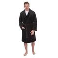 Pierre Roche Mens Supersoft Plush Fleece Dressing Gown Black 3XL