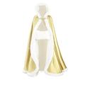 BEAUTELICATE Wedding Hooded Cloak Bridal Cape with Fur Trim Full Length Free Hand MUFF Champagne