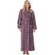 Arus Women Bathrobe with Shawl Collar, Plum, XL Ankel-Length