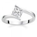 2.06 Carat E/VVS2 Princess Certified Diamond Solitaire Engagement Ring in 18k White Gold
