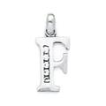 14ct White Gold CZ Cubic Zirconia Simulated Diamond Small Letter Name Personalized Monogram Initial F Pendant Necklace Measures 14x6mm Jewelry Gifts for Women