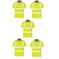 SuperTouch 5 Pack High Vis Hi Viz Visibility Polo Shirt Shortsleeves Yellow Medium