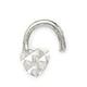 14ct White Gold Sparkle Cut Love Heart Body Piercing Jewelry Nose Screw Jewelry Gifts for Women