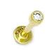 14ct Yellow Gold CZ Cubic Zirconia Simulated Diamond 14 Gauge Ball Shaped Body Piercing Jewelry Labret Stud Jewelry Gifts for Women