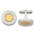 Stainless Steel Engravable Polished and Gold Ip Plated Circle Cuff Links Measures 20x20mm Wide Jewelry Gifts for Men