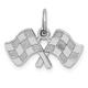 14ct White Gold Textured back Polished Checkered Flags Charm Pendant Necklace Measures 14.2x18.3mm Jewelry Gifts for Women