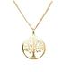 ANTOMUSÂ® 18k YELLOW GOLD VERMEIL SILVER TREE OF LIFE YGGDRASIL ADJUSTABLE NECKLACE Diamond Cut Curb 50(1.75mm Gauge) THREE CHAINS IN ONE 18"-20"-22"