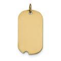 14ct Yellow Gold Solid Polished Plain .011 Gauge Engravable Animal Pet Dog Tag With Notch Disc Charm Pendant Necklace Measures 29x15mm Wide Jewelry Gifts for Women