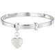 Molly Brown London Personalised Sterling Silver Heart Charm Expandable Baby Bangle. Christening Bangle | Baby Jewellery | Baby Keepsake | Baby Shower Gift​​​