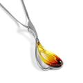 HENRYKA 925 Sterling Silver Teardrop Necklace with Genuine Cognac Baltic Amber Teardrop Pendant Accessory | Hypoallergenic Women's Jewellery & Gift Box for Her