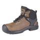 MENS GRAFTERS LEATHER WATERPROOF WIDE FIT LACE UP SAFETY BOOTS M9508 (UK7, BROWN)