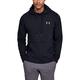Under Armour Rival Fitted Pull Over, Breathable Running Hoodie Made of Stretchy Material, Hooded Jumper with Practical Kangaroo Pocket Men, Black (Black/Graphite (001)), M