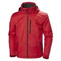 Helly Hansen Men's Crew Hooded Waterproof Windproof Breathable Rain Coat Jacket, 162 Red, Large