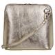 Primo Sacchi Ladies Italian Leather, Metallic Gold Small/Micro Cross Body Bag or Shoulder Bag Handbag