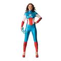 Rubie's Official Ladies Marvel Miss American Dream Captain Amercia Catsuit Adult Costume - Medium UK 12 -14