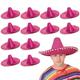 Adults Sombrero Hat - Pink Mexican Sombrero With White Pompom Details - Mens Ladies Mexican Cinco De Mayo Fiesta Fancy Dress Costume Accessory (Pack Of 12)