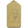 10 x Large 'Poodle Face' Wooden Gift / Luggage Tags (TG00011284)