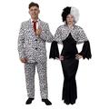 Couples Dalmatian Halloween Fancy Dress Costumes - His and Hers T.V. Film Movie Character Costumes (Mens: Medium - Womens: Small)