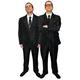 ADULTS NOTORIOUS EAST END 1950S / 1960S GANGSTER TWINS FANCY DRESS COUPLES COSTUME - PERFECT FOR MENS LONDON MAFIA LEGEND FANCY DRESS - BLACK SUIT JACKET + TROUSERS, TIE AND GLASSES