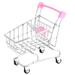 Unique Bargains Supermarket Shopping Metal Trolly Phone Snacks Storage Mini Cart Container Pink