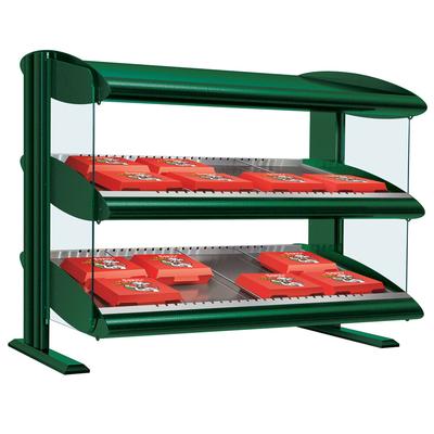 Hatco HXMS-48D Hunter Green LED 48" Slanted Double Shelf Merchandiser - 120/208V