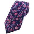 Soprano Posh & Dandy Light Blue Purple and Pink Floral Luxury Silk Tie