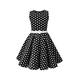 BlackButterfly Kids 'Audrey' Vintage Polka Dot 50's Girls Dress (Black, 13-14 YRS)