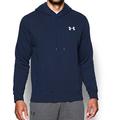 Under Armour Rival Fitted Pull Over, Breathable Running Hoodie Made of Stretchy Material, Hooded Jumper with Practical Kangaroo Pocket Men, NavyBlue (Midnight Navy/White (410)), XL