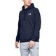 Under Armour Rival Fitted Pull Over, Breathable Running Hoodie Made of Stretchy Material, Hooded Jumper with Practical Kangaroo Pocket Men, NavyBlue (Midnight Navy/White (410)), XL