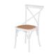 Chaise bistrot en rotin et bouleau blanc effet vieilli