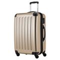 HAUPTSTADTKOFFER Alex - Mittelgroßer Hartschalenkoffer, 4 Rollen, Koffer, Trolley, Rollkoffer, Reisekoffer, Volumenerweiterung, 65 cm, 74 Liter, Champagner