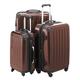 HAUPTSTADTKOFFER Alex - 3er Kofferset, TSA, Trolley-Set, Rollkoffer, Reisekoffer, (S, M & L), Braun