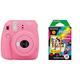 Fujifilm - Instax Mini 9 - rose - appareil seul + Rainbow Film 10 poses