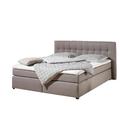 Maintal Boxspringbett Jeremy, 180 x 200 cm, Strukturstoff, Tonnentaschenfederkern Matratze H2, taupe