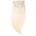 hair2heart Clip in Echthaar Extensions, 7 tlg. 100g Set, 50cm - glatt - #60 lichtblond