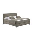 Maintal Boxspringbett Denver, 200 x 200 cm, Strukturstoff, 7-Zonen-Taschenfederkern Matratze h3, Taupe