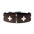 Hunter Hundehalsband Swiss, Leder, 65, braun/schwarz