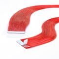 hair2heart Premium 10 x 2.5g REMY Tape In Echthaar Extensions, 60cm - glatt - #rot