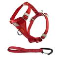 Kurgo Hundegeschirr für das Auto, Universelle Befestigung am Sicherheitsgurt durch Karabiner Clip, Größe: S – Geeignet für Kleine Hunderassen, Größenverstellbar, Rot, Enhanced Strength Tru-Fit Smart Harness, 01404