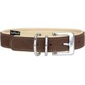 Knuffelwuff Weiches Nubuk Lederhalsband Hund Hundehalsband Orlando Braun/Beige L 36-45 cm