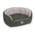 Nobby 71553 Komfort Bett Oval Seoli für Hunde Oder Katzen, L x B x H: 45 x 40 x 19 cm, dunkelgrau/hellgrau