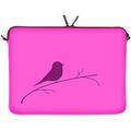 Digittrade LS122-15 Early Bird Designer Laptoptasche 15,6 Zoll (39,1 cm) aus Neopren Laptop-Hülle Sleeve Tasche Schutzhülle Cover Case Vogel pink-rosa