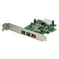 StarTech.com 3 Port 800+400 FireWire PCI Express Schnittstellen Combo Karte - PCIe 3 Port FireWire Card - PCI-e 1 x Firewire 400 1394A 2 x FireWire 800 1394B