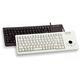 CHERRY XS Trackball Keyboard, Internationales Layout, QWERTY Tastatur, kabelgebundene Tastatur, mechanische Tastatur, ML Mechanik, Optischer Trackball mit zwei Maustasten, hellgrau